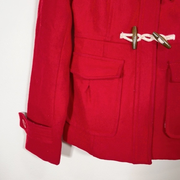 Anthropologie Tulle Red Toggle Button Coat - Picture 7 of 14